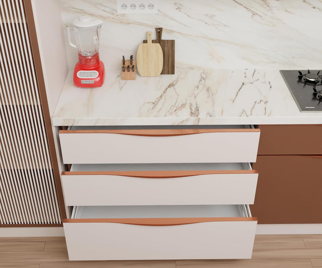 Profile Handle for Kitchen Cabinet Alluminium Drawer Profile Handle/Wardrobe Pull Handle for Home/Office/Hotel (Rose Gold)