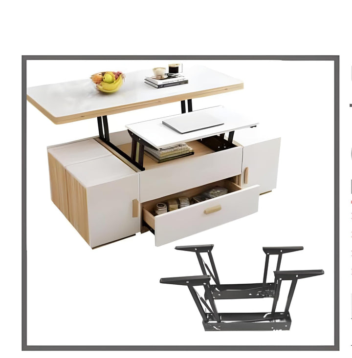 IQRA Lift Up Coffee Table into Dining Table Space Saving Hardware Mechanism Hinges with Hydraulic Soft Closing System