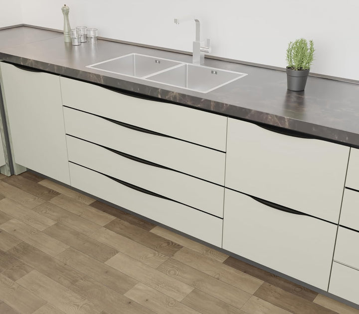 Profile Handle for Kitchen Cabinet Alluminium Drawer Profile Handle/Wardrobe Pull Handle for Home/Office/Hotel (Black)