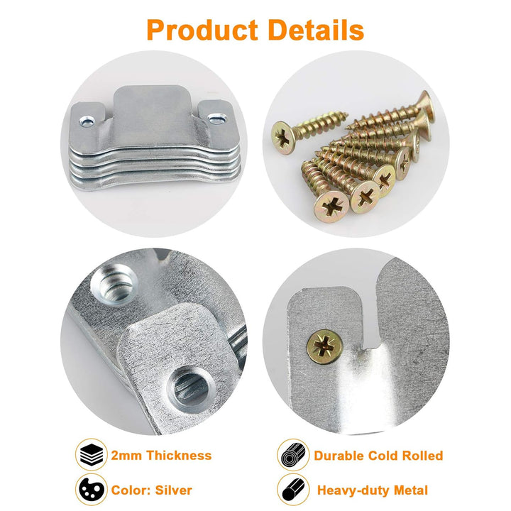IQRA 4Pcs Sectional Connectors 3.1x2.5"(LxW) Sofa Furniture Sectional Connector (Color Zinc) Non Sliding Sectionals Sofa Fastener Pieces
