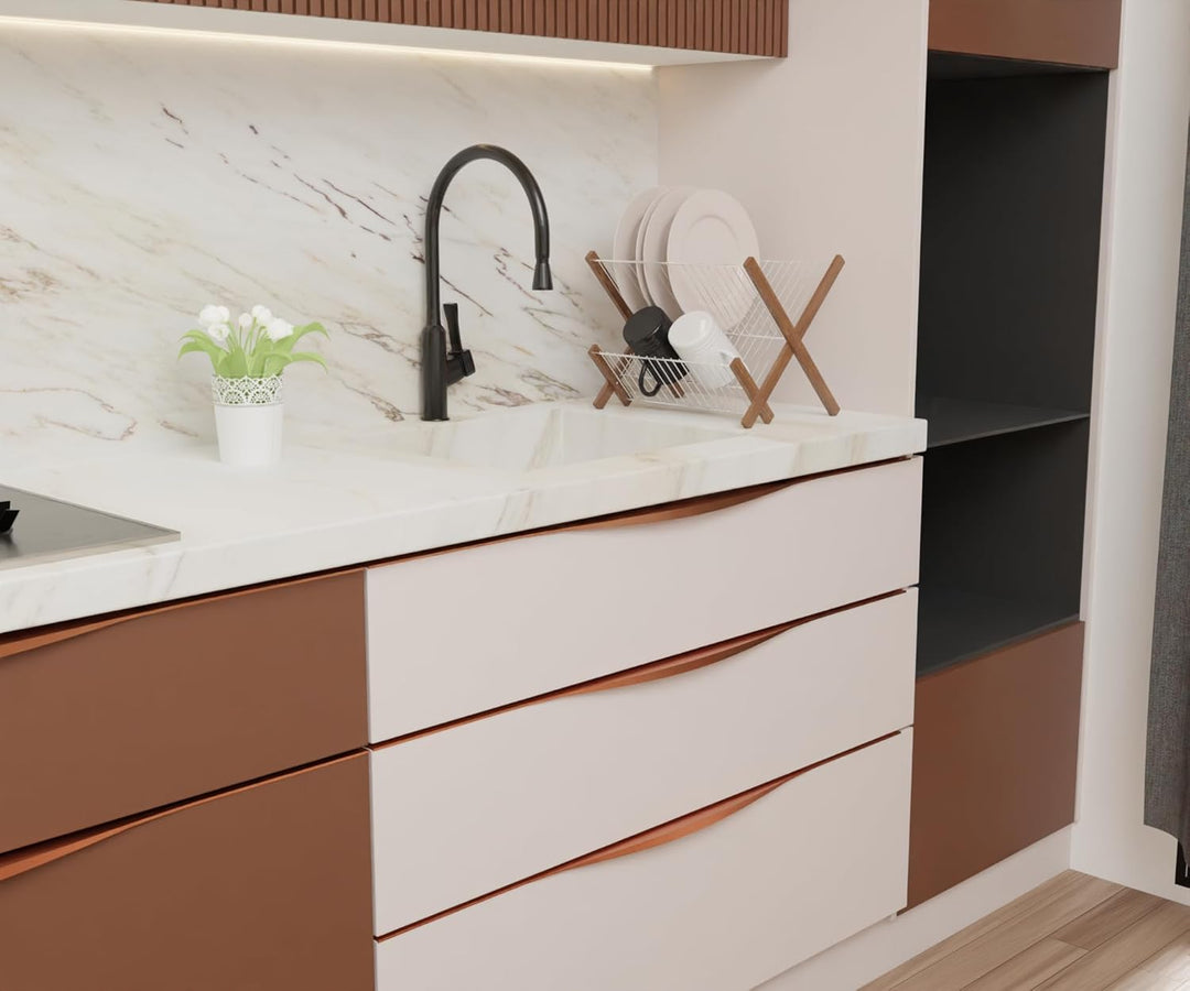 Profile Handle for Kitchen Cabinet Alluminium Drawer Profile Handle/Wardrobe Pull Handle for Home/Office/Hotel (Rose Gold)