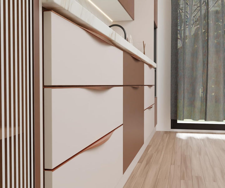Profile Handle for Kitchen Cabinet Alluminium Drawer Profile Handle/Wardrobe Pull Handle for Home/Office/Hotel (Rose Gold)
