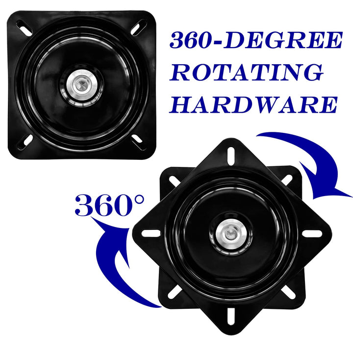 IQRA 2Pack 8Inch Heavy Duty Bar Stool Swivel Plate, Chair Base With Solid Ring of Ball Bearings, 500lbs Capacity Replacement Seat Parts, Lazy Susan Hardware for Barstools Recliner Chair Boat