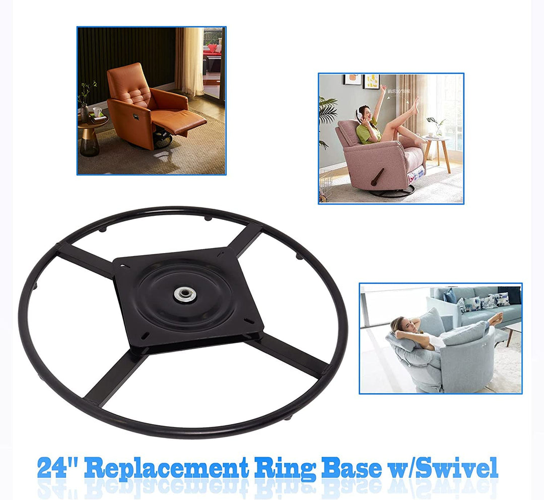 IQRA 24" Replacement Ring Base w Swivel Chair Furniture Base with Plate for Recliner Sofa Chairs, 360 Degrees Rotate