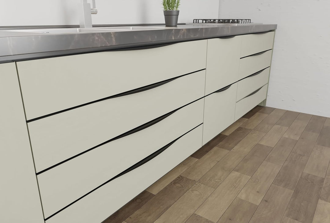 Profile Handle for Kitchen Cabinet Alluminium Drawer Profile Handle/Wardrobe Pull Handle for Home/Office/Hotel (Black)
