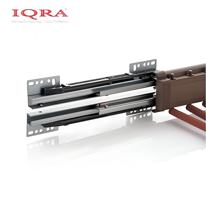 IQRA Mocha 18inch Single Side Sliding Pull Out Pants Hangers Rack for Closet Wardrobe & Cabinet - Steel 10 Arm Wide Rows Trousers Pants Hanger,Space Saving Organizer, Clothe Hanger,Multipurpose Hanger(Brown-Pack of 1)