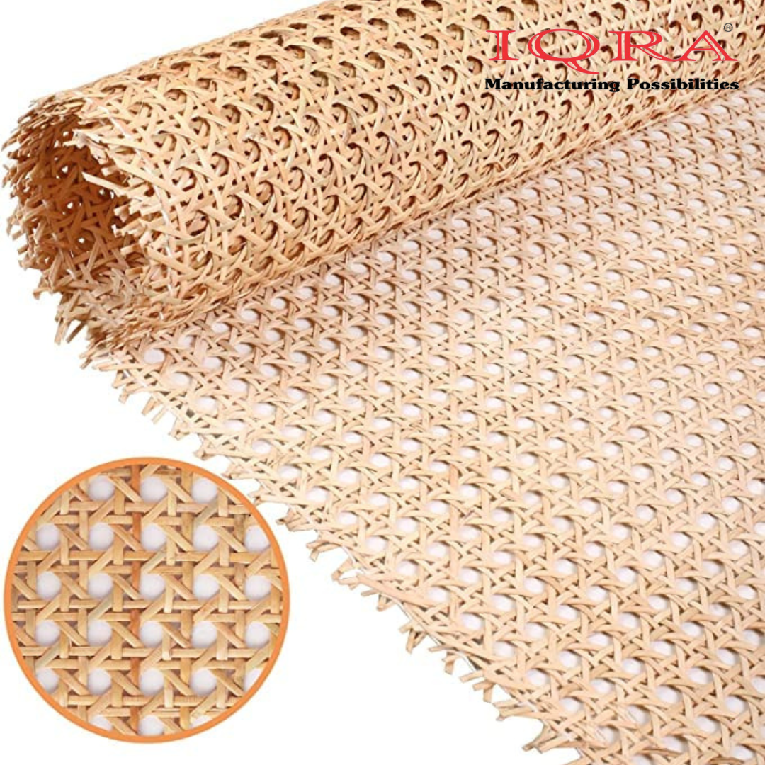 IQRA Webbing Plastic Cane Webbing for Caning Projects Natural Pre - Woven Open Mesh Cane - PE Rattan Cane Webbing Rattan Roll Cabinet Chair