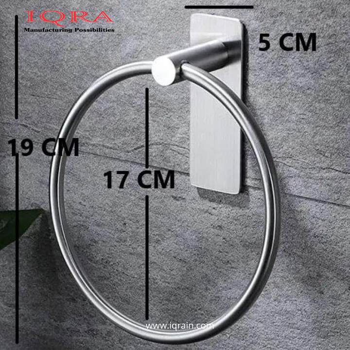 IQRA Stainless Steel 304 Grade Chrome Finished Round Napkin Ring/Towel Ring/Napkin Holder/Towel Hanger/Towel Holder for Bathroom/Kitchen/Wash Basin (Silver)"