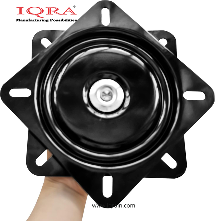 IQRA Square Swivel Plate Turntable Bearing, Rotating Lazy Susan Swivel Plate for Bar Stool, Recliner Chair, and Furniture, 220 lb Capacity