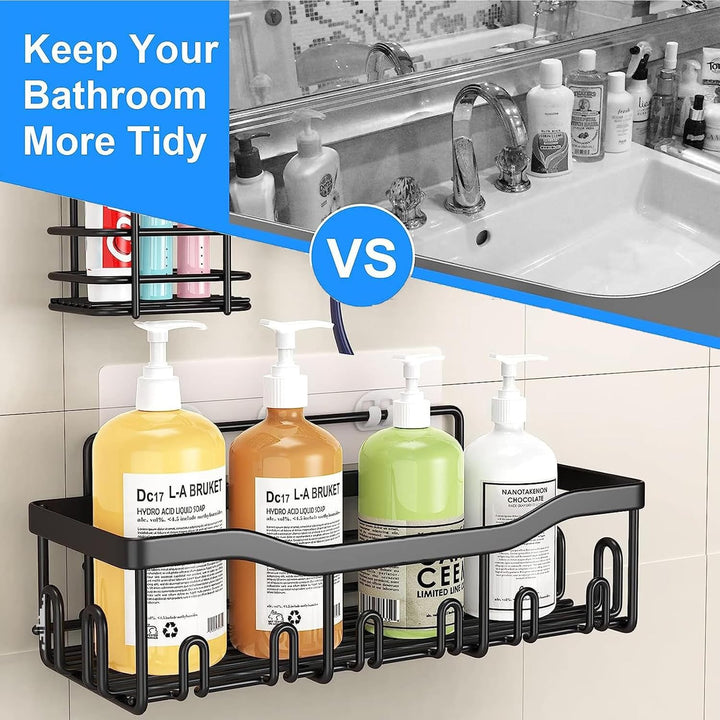 5-Pack Shower Caddy, Adhesive Shower Organizer Rack/Bathroom Organizer, No Drilling, Large Capacity, Rustproof Stainless Steel Bathroom Shower Washroom…