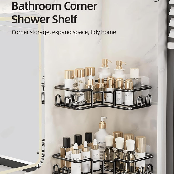 IQRA 4 in 1 Self Adhesive Organizer Combo/Racks and Shelves for Wall/Stand for Bathroom Without Drill/Soap Holder with Tooth Brush Holder/Bathroom…