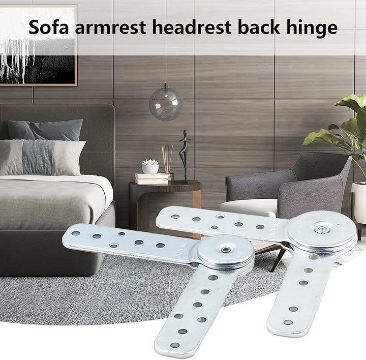 IQRA Sofa Arm Automatic Adjuster, Sofa Bed Headrest Adjustable Angle Adjuster, 2 pcs Furniture Hinge Ratchet Folding Connecting Hinges for Sofa Armrest Headrest Angle Adjuster