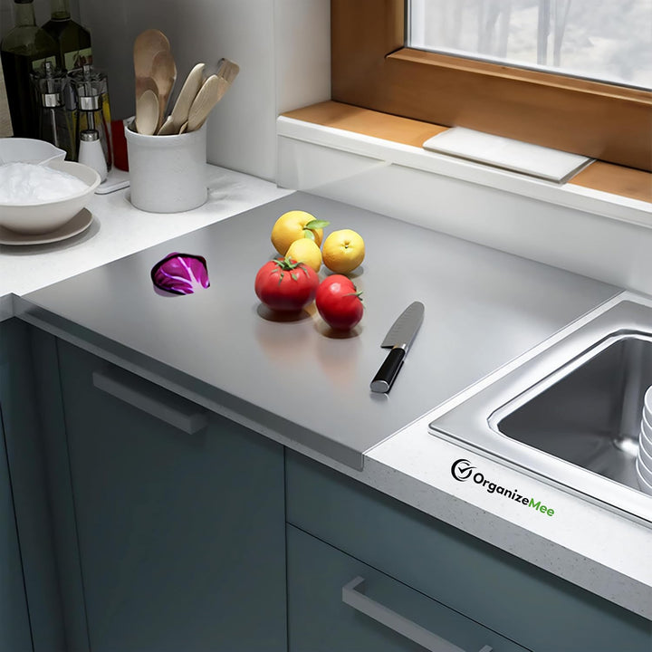 IQRA Stainless Steel Worktop Platform Kitchen Cutting Board Board for Vegetables Fruits Healthy Safe Durable, Countertop
