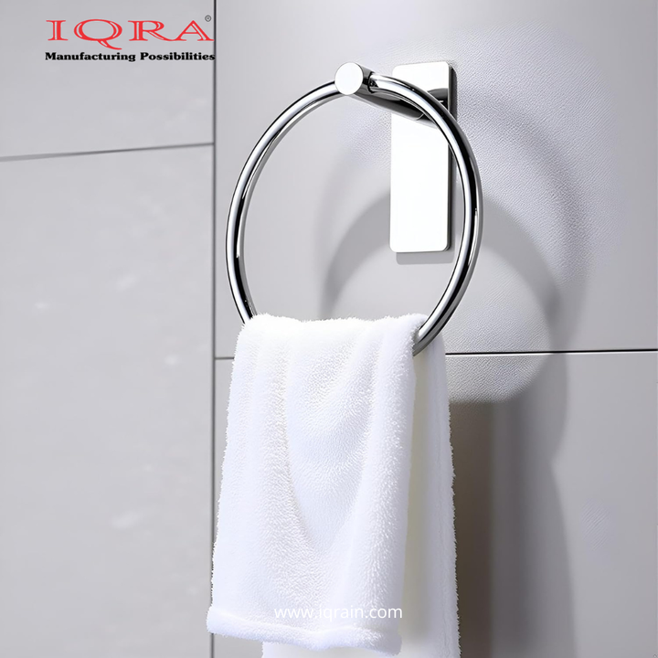 IQRA Stainless Steel 304 Grade Chrome Finished Round Napkin Ring/Towel Ring/Napkin Holder/Towel Hanger/Towel Holder for Bathroom/Kitchen/Wash Basin (Silver)"