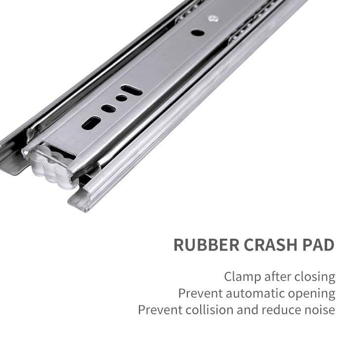 IQRA Stainless Steel Drawer Channel/Regular Smooth Close Ball Bearing Slider Drawer Channel for Home, Kitchen & Wardrobe/Telescopic Channel for Drawer/for Wooden & Metals Drawers