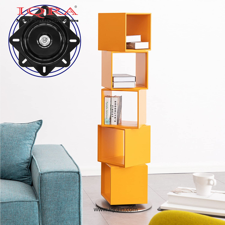 IQRA Square Swivel Plate Turntable Bearing, Rotating Lazy Susan Swivel Plate for Bar Stool, Recliner Chair, and Furniture, 220 lb Capacity