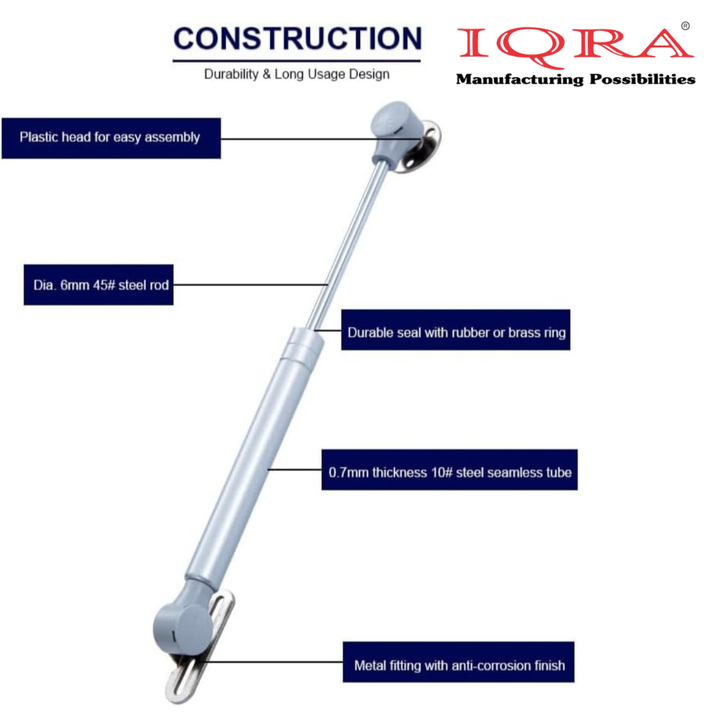 IQRA Hydraulics Gas Spring Stay STRUT Pneumatic Lift Support Cabinet Hinges Support (Pack of 2 PCS)