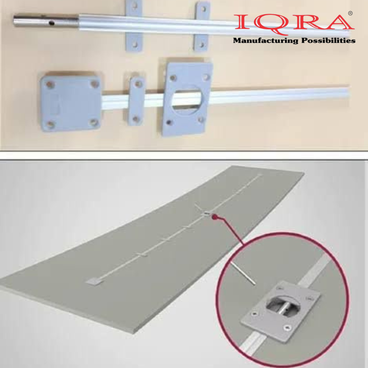 IQRA Heavy Duty Wardrobe Door Straightener | 6mm Rod with Dual-Side Cast Brackets | Complete Kit with Screws & PVC Cap | Concealed Fixing | 72" Length – Ideal for Big Cabinet & Wardrobe Doors