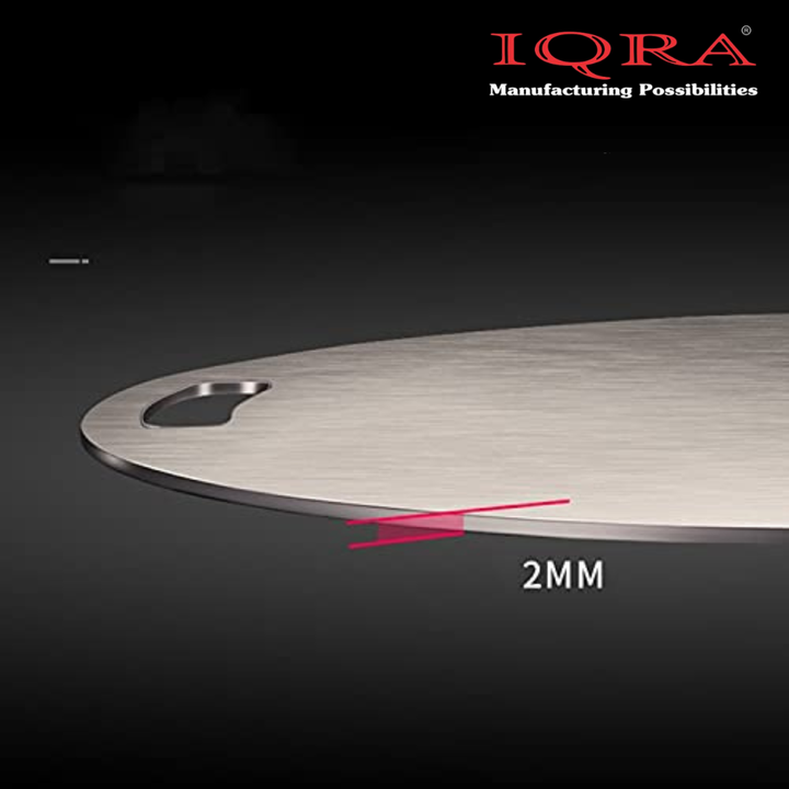 IQRA Countertop-Round Stainless Steel Chopping Board Platform Kitchen Cutting Board Board for Vegetables Fruits Healthy Safe Durable