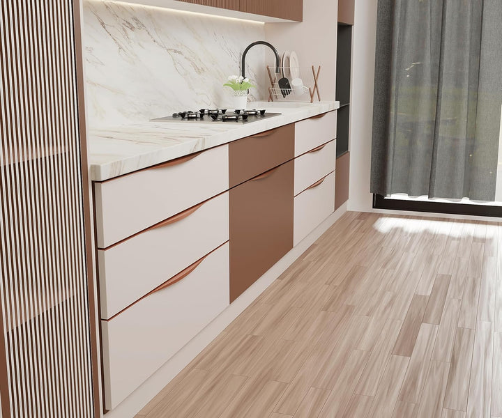 Profile Handle for Kitchen Cabinet Alluminium Drawer Profile Handle/Wardrobe Pull Handle for Home/Office/Hotel (Rose Gold)