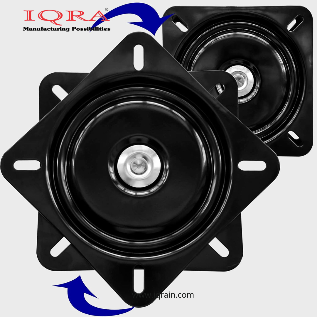 IQRA Square Swivel Plate Turntable Bearing, Rotating Lazy Susan Swivel Plate for Bar Stool, Recliner Chair, and Furniture, 220 lb Capacity