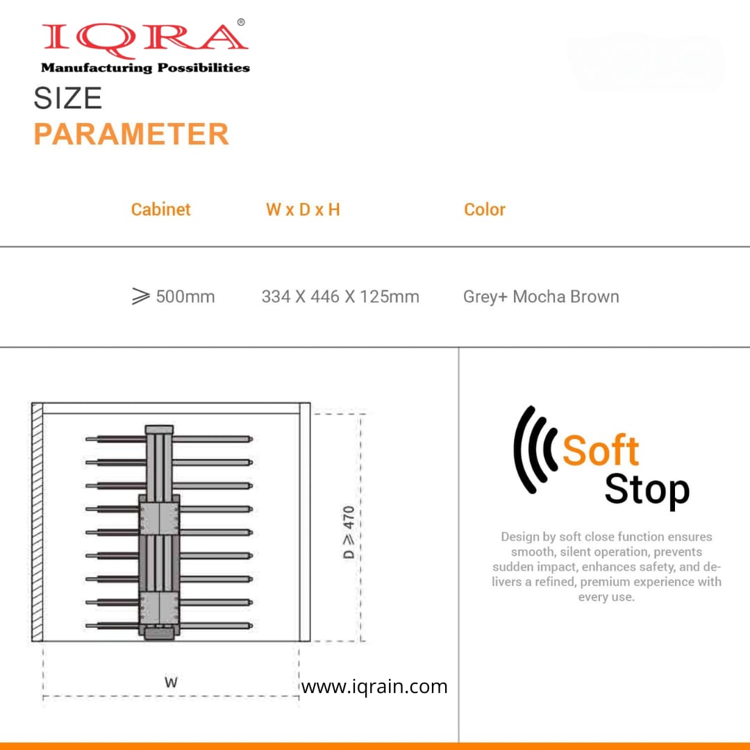IQRA Grey 18inch Single Top Sliding Pull Out Pants Hangers Rack for Closet Wardrobe & Cabinet - Steel 10 Arm Wide Rows Trousers Pants Hanger,Space Saving Organizer, Clothe Hanger,Multipurpose Hanger(Brown-Pack of 1)