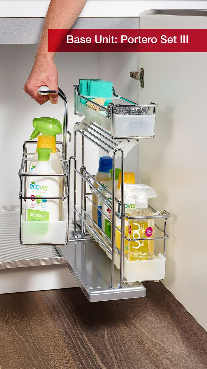 IQRA Under Sink Detergent Pull Out Cleaning Supply Caddy Pullout with Handle