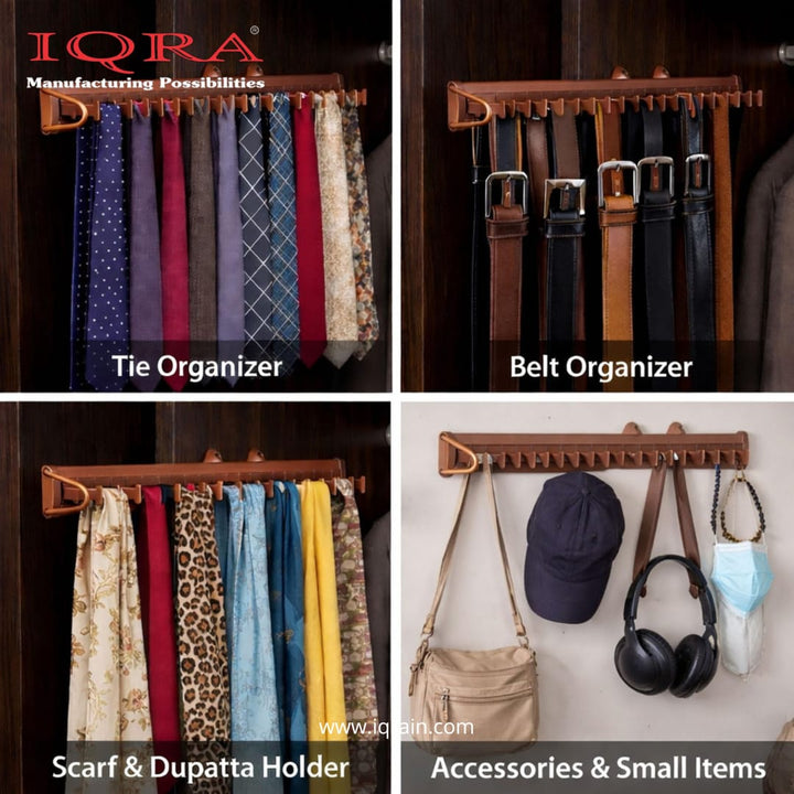 IQRA Multipurpose Belt and Tie Organiser for organising Your Wardrobe/Home/Rooms
