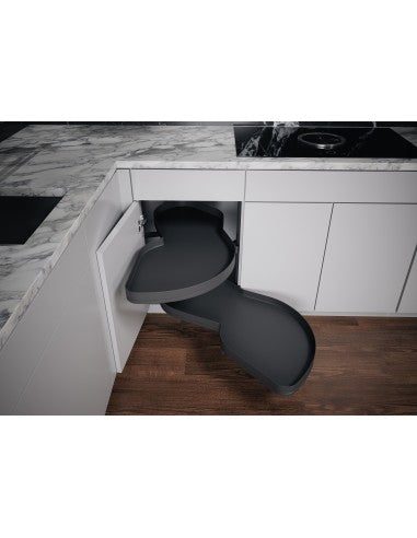 IQRA Metal Swing Tray Magic Corner with Soft Close Grey Dark Series