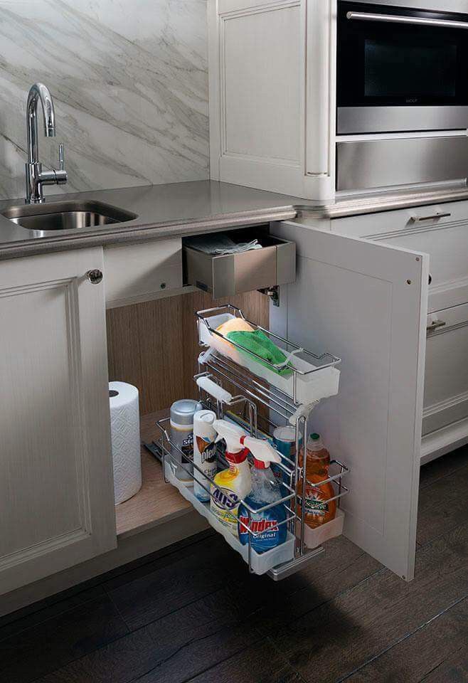 IQRA Under Sink Detergent Pull Out Cleaning Supply Caddy Pullout with Handle