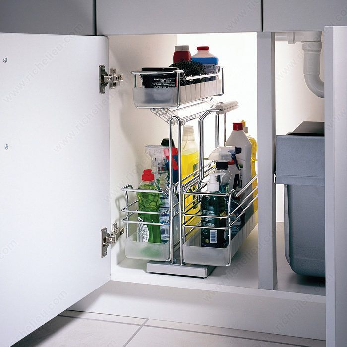 IQRA Under Sink Detergent Pull Out Cleaning Supply Caddy Pullout with Handle