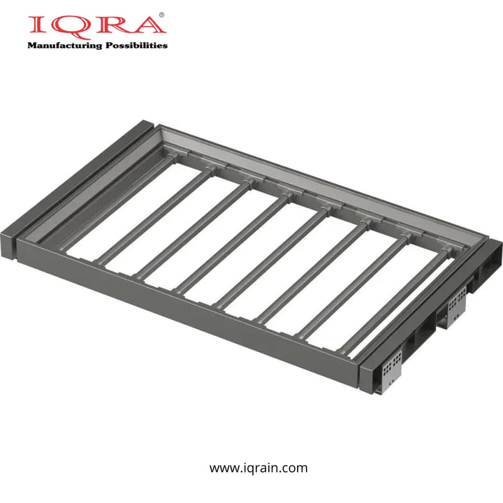 IQRA Grey Pants Hanger Bar Aluminum Alloy Pull Out Trousers Rack Clothes Organizers, Front End Metal Panel, Pulled Out Quietly and Completely